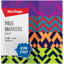 Закладки-флажки 18х70 Zigzag 25л. 4 блока /Berlingo
