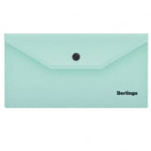 Папка-конверт на кнопке BERLINGO С6 Instinct мятный 180мкм