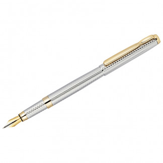 Ручка перьевая Delucci Celeste цвет корпуса-серебро, черная 0,8мм