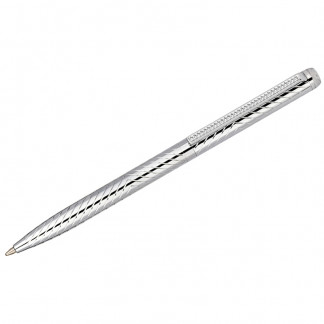 Ручка шариковая Delucci  Argento корпус серебро металл синяя 1,0мм