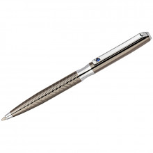 Ручка шариковая Delucci Taglia корпус оружейный металл/серебро синяя 1,0мм