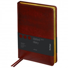 Ежедневник датированный А5 184л.Berlingo xGold,кожзам,коричневый,зол.срез