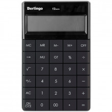 Калькулятор BERLINGO 12 разрядный настольный двойное питание, антрацит