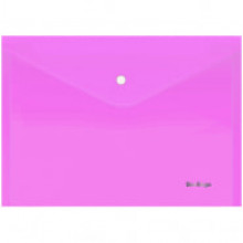 Папка-конверт на кнопке BERLINGO А4 Starlight розовая 180мкм