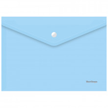 Папка-конверт на кнопке BERLINGO А4 Starlinghtпрозр. голубая180мкм