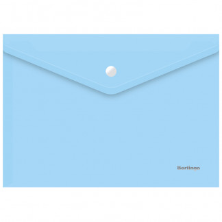 Папка-конверт на кнопке BERLINGO А4 Starlinghtпрозр. голубая180мкм