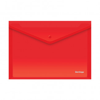 Папка-конверт на кнопке BERLINGO А4 180мкм красная