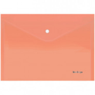 Папка-конверт на кнопке BERLINGO А4 Starlight оранжевая180мкм