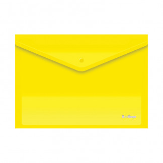 Папка-конверт на кнопке BERLINGO А4 желтая 180мкм
