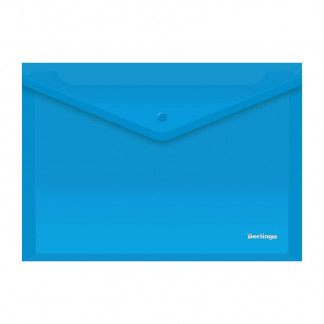 Папка-конверт на кнопке BERLINGO А4 синяя 180мкм