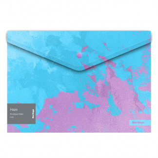 Папка-конверт на кнопке BERLINGO А4Haze голубая/сиреневая 180мкм