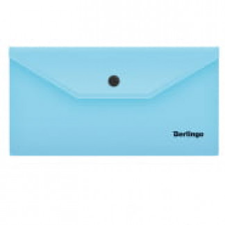 Папка-конверт на кнопке BERLINGO С6 Instinct аквамарин 180мкм