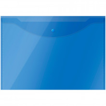 Папка-конверт с кнопкой А3 150мкм полупрозрачная синяя/OfficeSpace