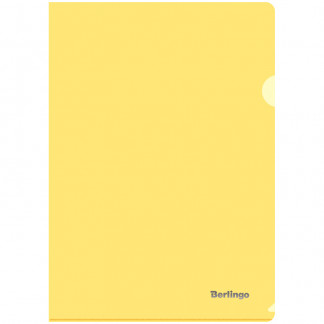 Папка-уголок А4 BERLINGO 180мкм прозрачная желтая