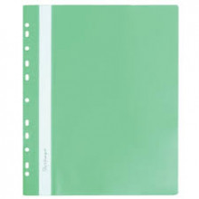 Папка-скоросшиватель BERLINGO А4180мкм перф зеленая с прозр верхом (зеленый)