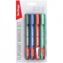 Набор маркеров для флипчартов Berlingo Uniline 4 цвета , пулевидный, 2 мм.