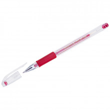 Ручка гелевая  CROWN Hi-Jell Grip 0.5мм красная грип