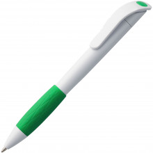 Ручка шар Grip  белая с зеленым