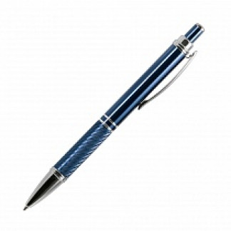 Ручка шариковая PORTOBELLO Crocus алюминий, синий, отделка гравировка, хром