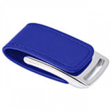 USB Flash Lerix темно-синий металл, искуственная кожа 8Gb