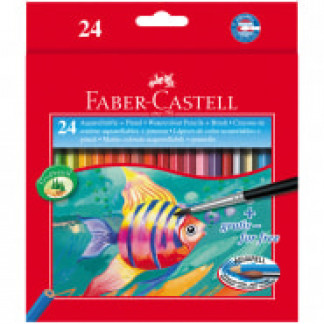 Карандаши 24 цвета FABER-CASTELL аквар.+кисточка