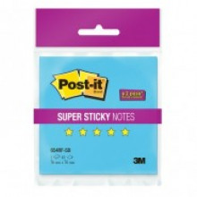 Блок липкий 76х76 45л. Super sticky голубой неон POST-IT