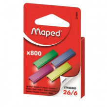 Скобы №26/6 MAPED цветные 800 шт./уп